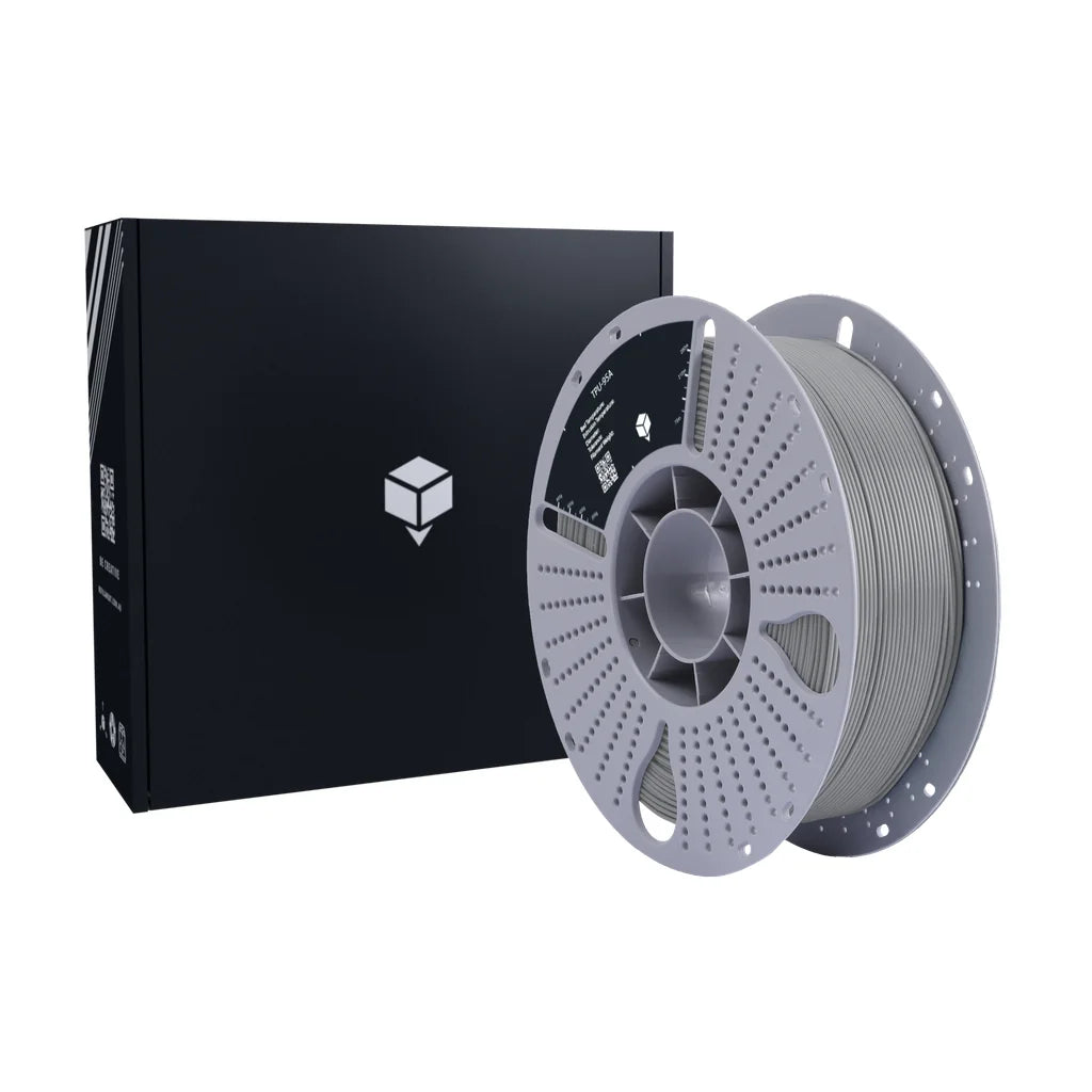 Grey TPU 3D printing filament spool 1.75mm Australia with Blue Ember packaging